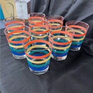 Libbey Vintage Striped Glass Tumbler Set